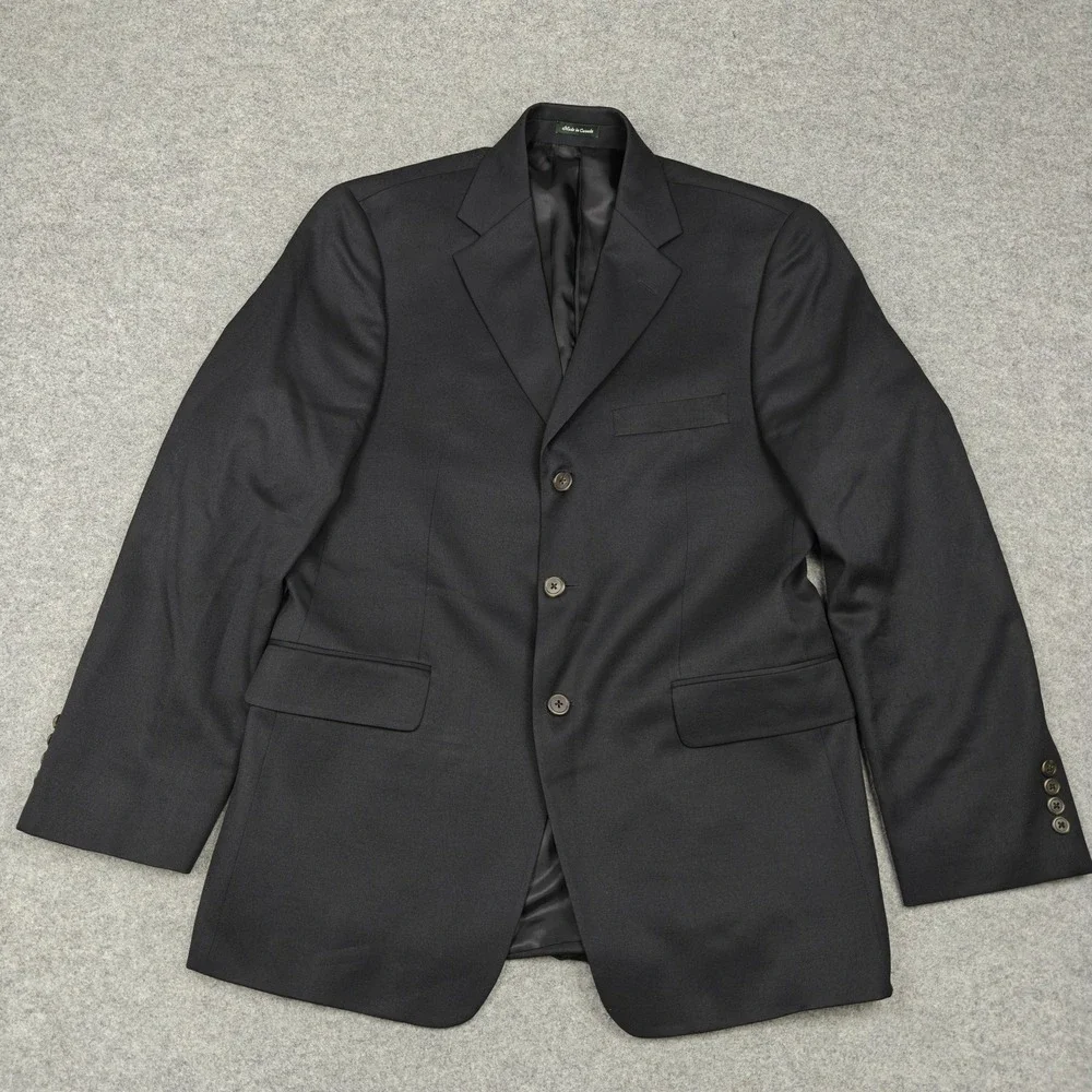 J Crew Suit Jacket Mens 40R‎ Gray Wool Three Button Classic Fit Made In Canada